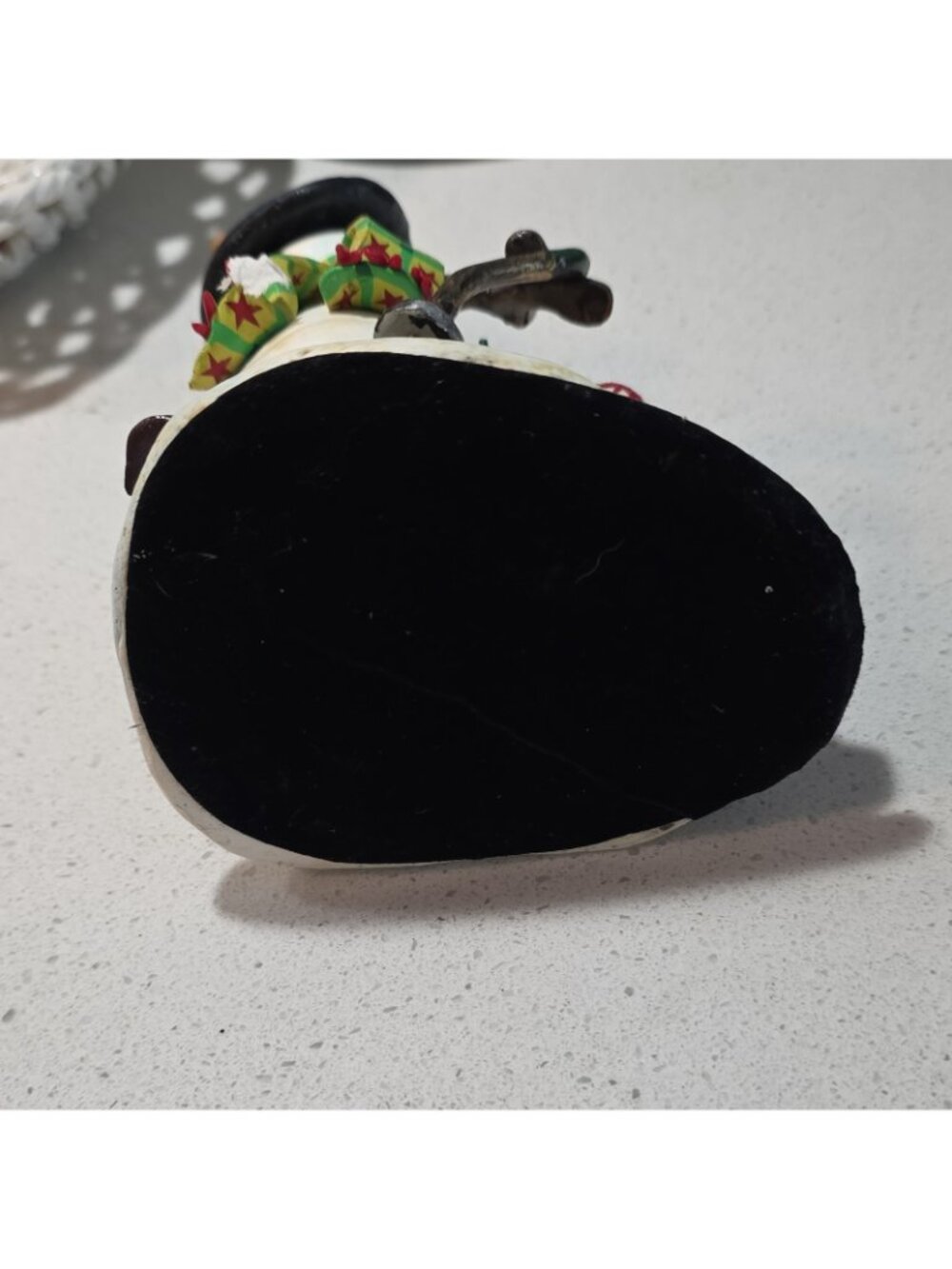 Christmas Snowman Resin Figurine Hand Painted Stars Hat Scarf w/ Teddy Bears - Picture 7 of 7